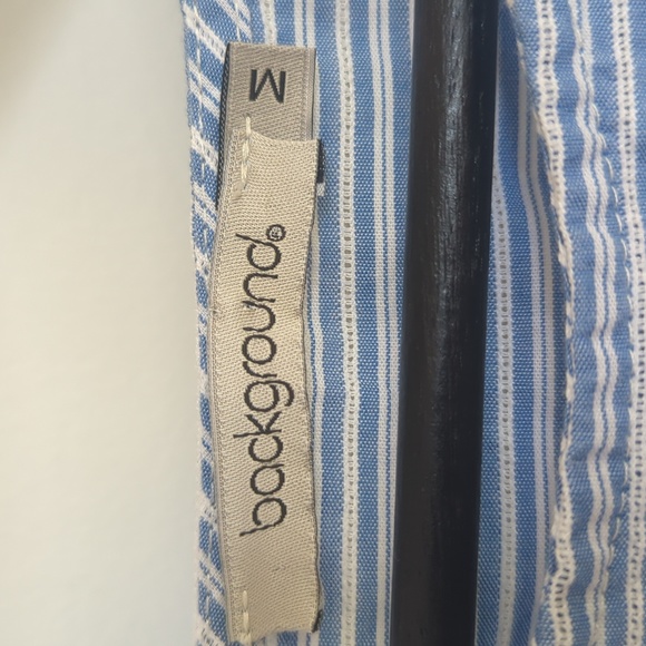 BACKGROUND Italian Blue & White Stripped Dress, Size Medium - Picture 4 of 7